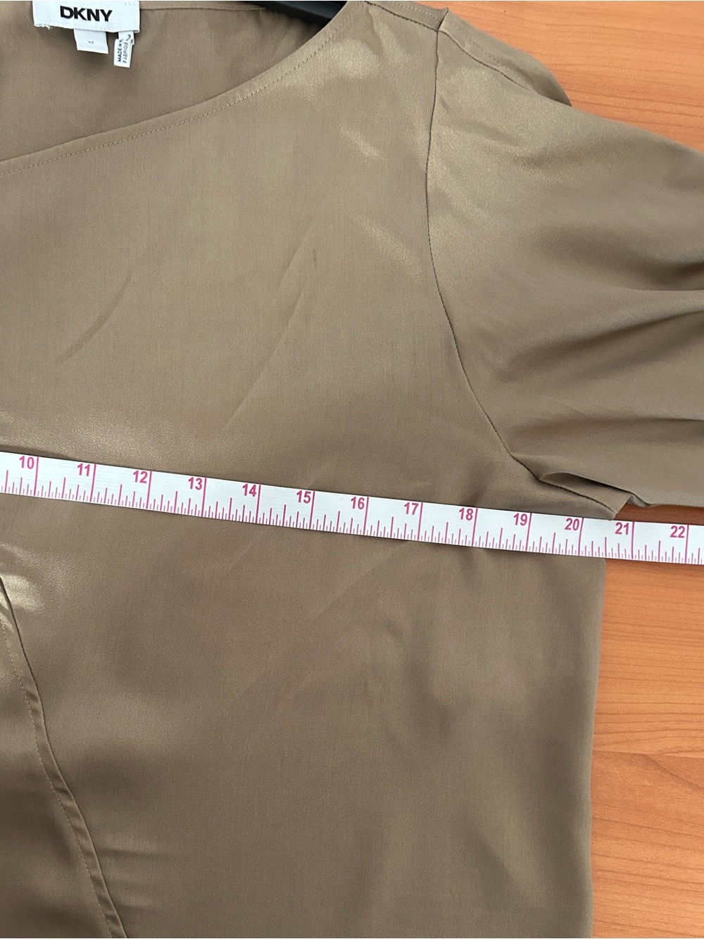DKNY Brown Asymmetric Silk-Blend Blouse - Picture 6 of 8